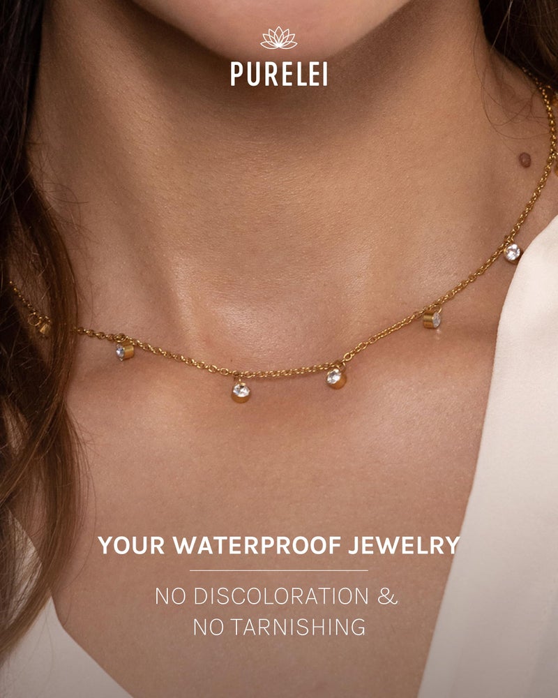 PureleiÂ® Nani Necklace (gold) â€“ 18K Gold plated stainless steel jewelry â€“ Waterproof chain with charms â€“ 13.78-15.75 inches adjustable length â€“ Fashion jewelry for your individual look - Image 5